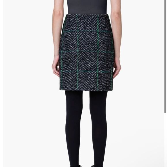 AKRIS PUNTO | NEW Windowpane Check Herringbone Pencil Skirt Women’s Size 10 - Picture 2 of 15